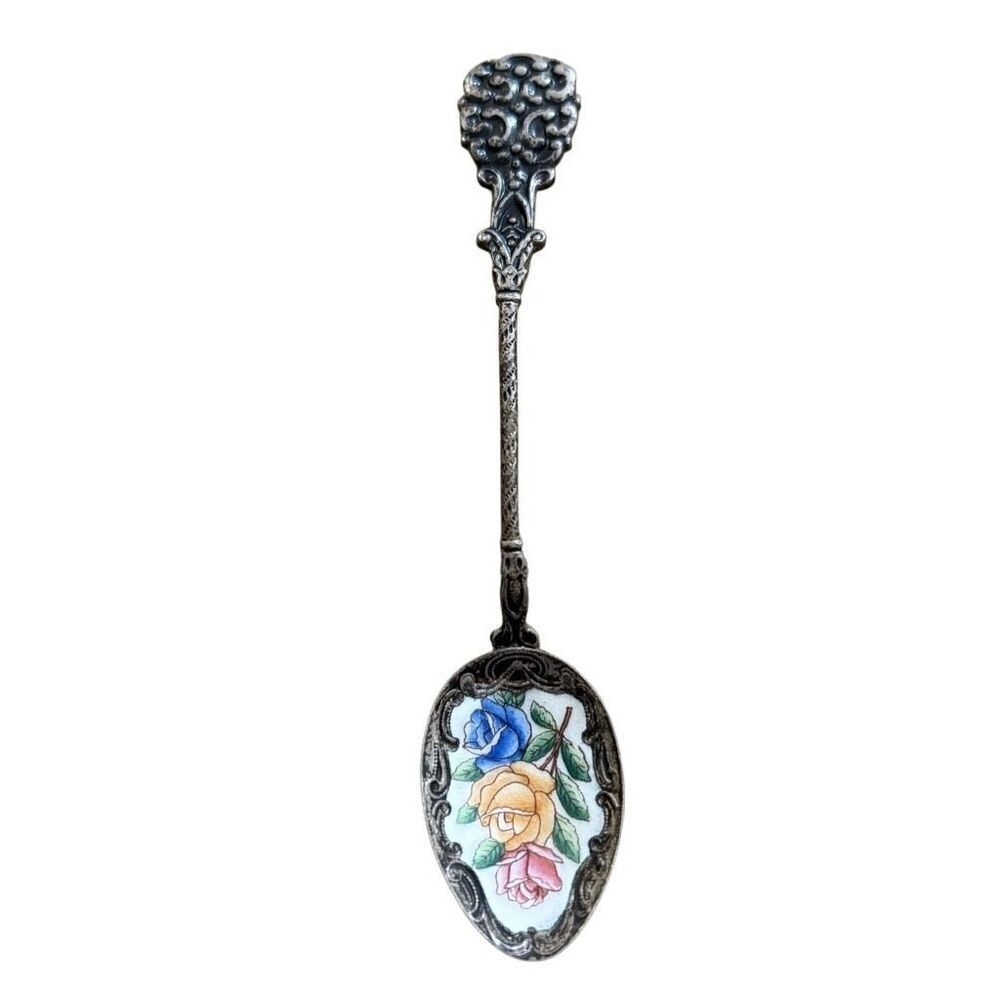 Vintage Hand Painted Enamel Czechoslovakia Souvenir Spoon